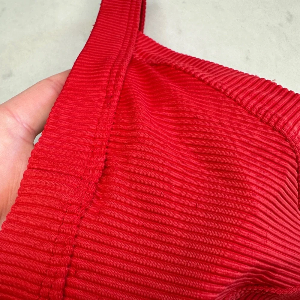 Frankie's Bikinis Red Cutout Scoop Bikini Set
